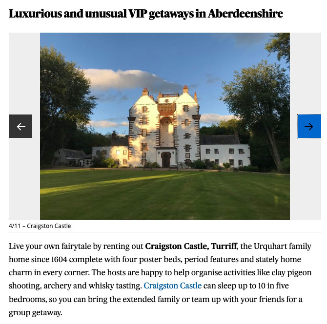 Press and Journal recommends Craigston Castle